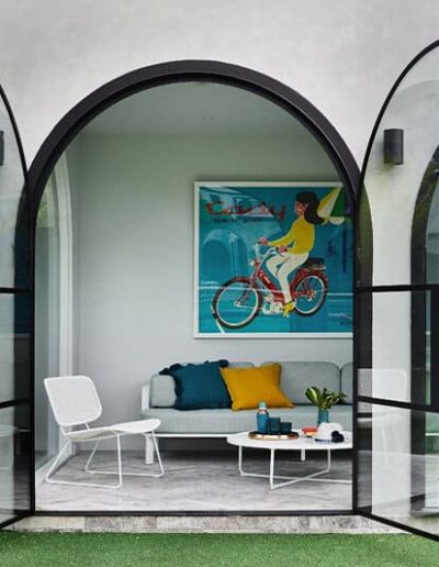 black steel UK arched double doors