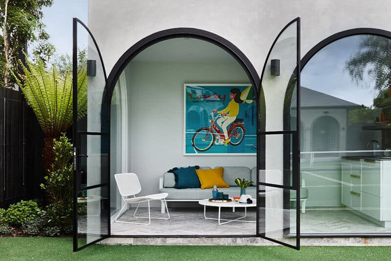 black-steel-UK-arched-double-doors black steel UK arched double doors