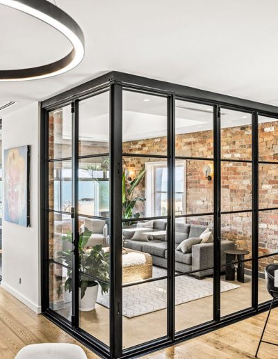 nero black steel bifold doors London UK manufacturer