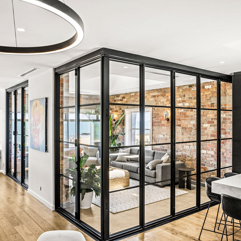 nero-black-steel-bifold-doors-London-UK-manufacturer nero black steel bifold doors London UK manufacturer
