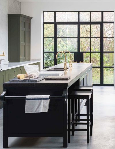 black steel external French doors with screen manufacturer UK