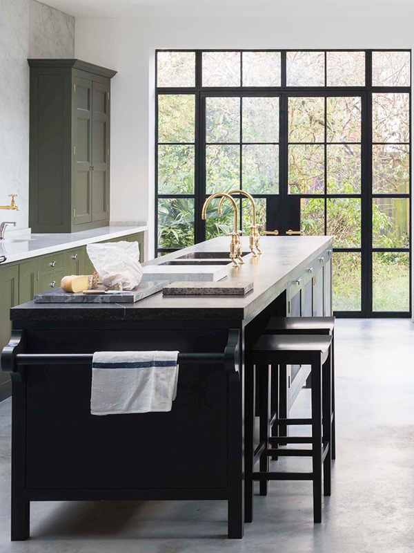 black-steel-doors-external-French-with-screen-luxury-kitchen-manufacturer-UK black steel external French doors with screen manufacturer UK