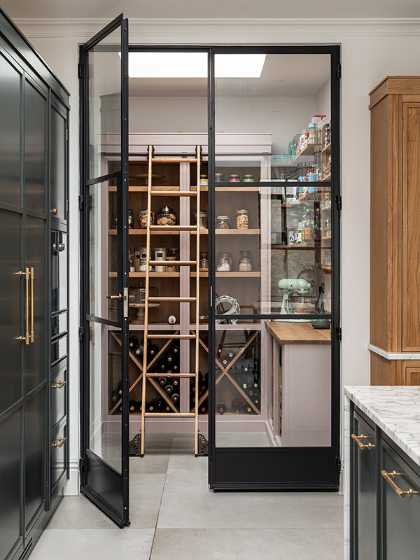 black-steel-internal-french-doors-UK-manufacturer-London-cellar black steel internal french doors UK