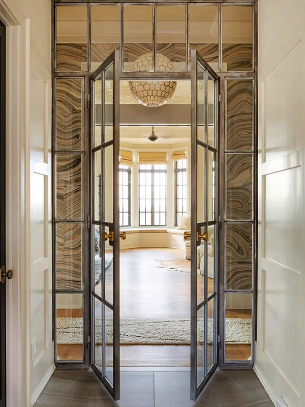 black-steel-internal-french-doors-UK-manufacturer-London-nationwide black steel internal french doors with screen luxury UK